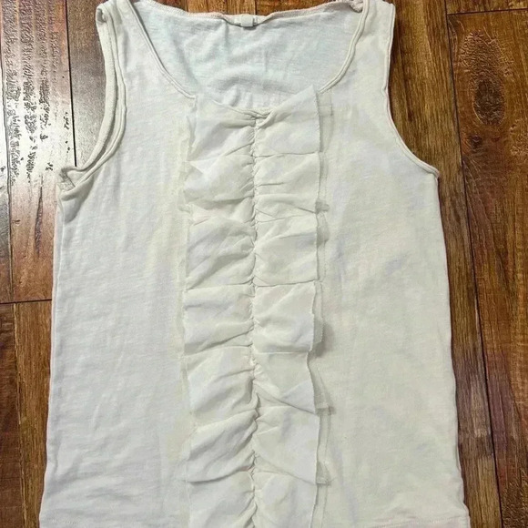 J. crew cream ruffled tank XS - Picture 1 of 6